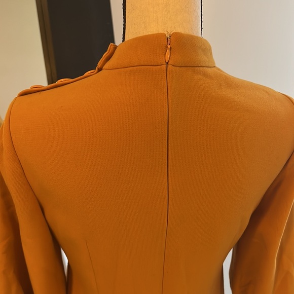 Ann Taylor | orange/Yellow dress bubble sleeves - Picture 5 of 5